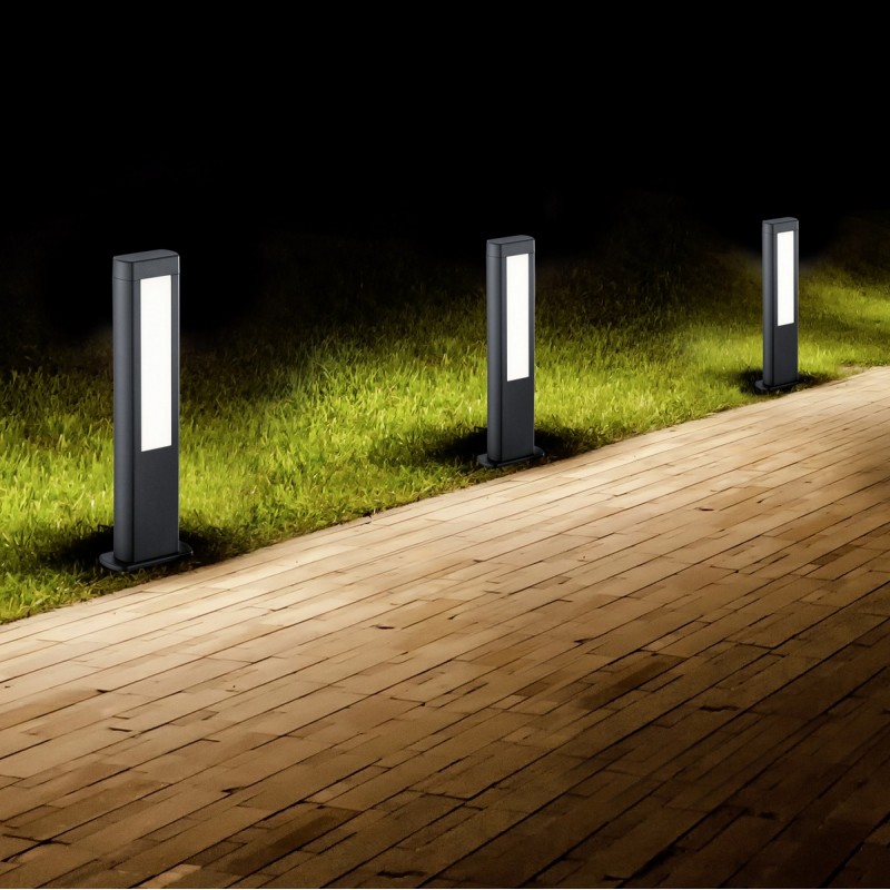 85,95 € Free Shipping | Luminous beacon Trio Rhine 5.5W 3000K Warm light. 50×16 cm. Vertical pole luminaire. Integrated LED Terrace and garden. Modern Style. Cast aluminum. Anthracite Color