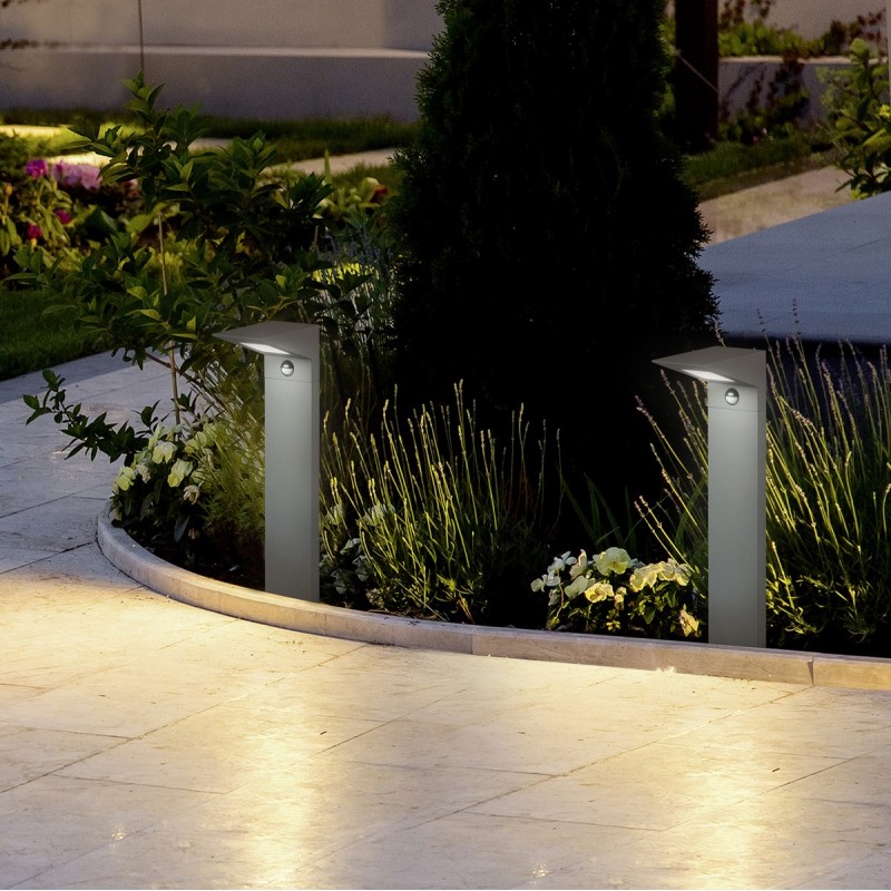 185,95 € Free Shipping | Luminous beacon Trio Nelson 8W 3000K Warm light. 50×14 cm. Vertical pole luminaire. Integrated LED. Motion sensor Terrace and garden. Modern Style. Cast aluminum. Anthracite Color