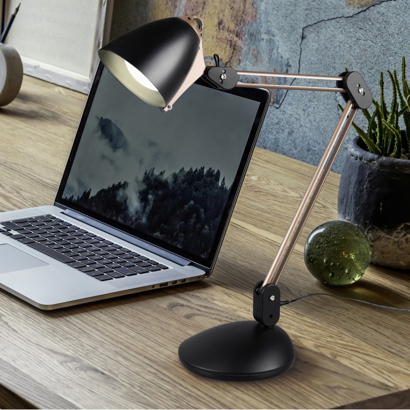59,95 € Free Shipping | Desk lamp Trio Nadal 6.7W 57×46 cm. Flex. White LED with adjustable color temperature Living room and bedroom. Modern Style. Plastic and polycarbonate. Black Color