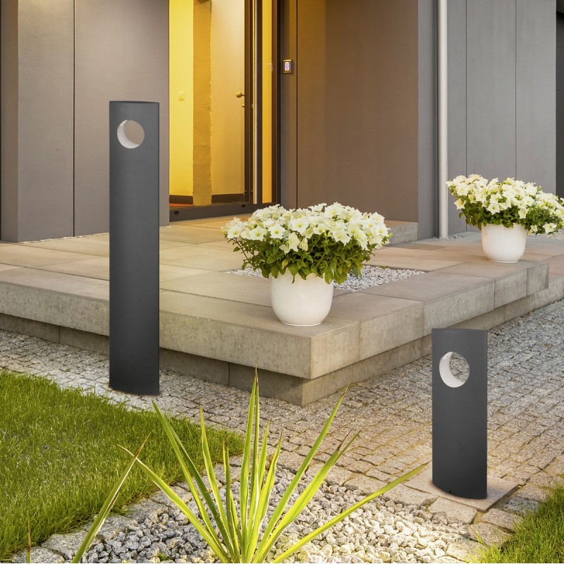 124,95 € Free Shipping | Luminous beacon Trio Katun 5W 3000K Warm light. 50×18 cm. Vertical pole luminaire. Integrated LED Terrace and garden. Modern Style. Cast aluminum. Anthracite Color