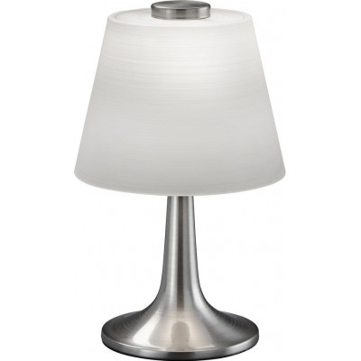 Lámpara de sobremesa Trio Monti 4W 3000K Luz cálida. Ø 15 cm. LED reemplazable Salón y dormitorio. Estilo moderno. Metal. Color níquel mate