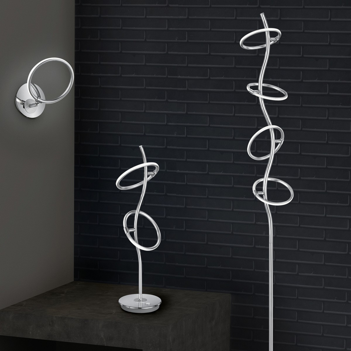 51,95 € Envío gratis | Lámpara de sobremesa Trio Olympus 4W 3000K Luz cálida. 60×18 cm. LED integrado. Luz direccional. Función táctil Metal. Color cromado