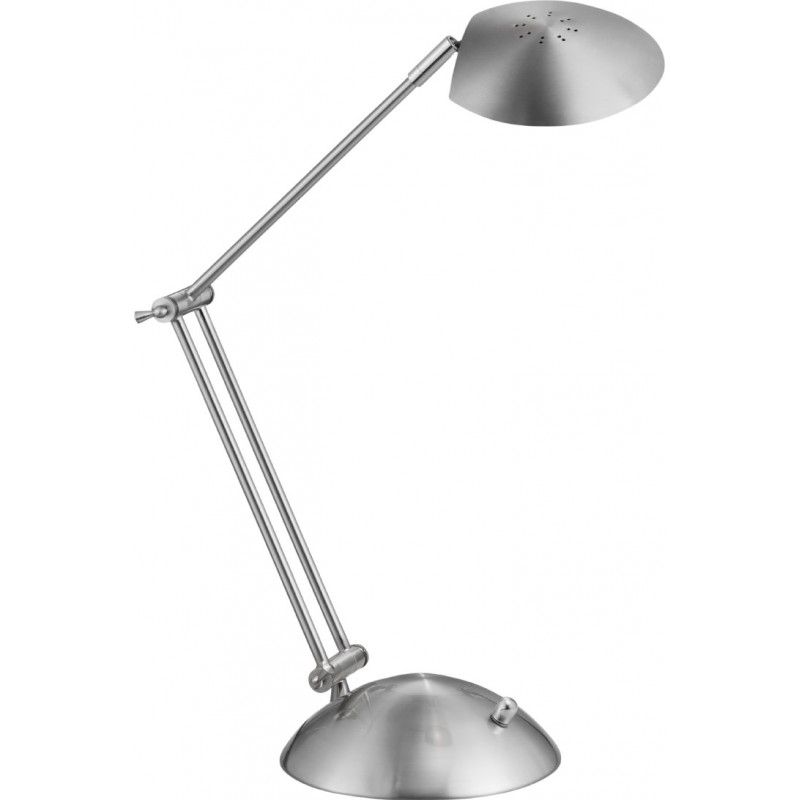 106,95 € Free Shipping | Desk lamp Trio Calcio 6W 3000K Warm light. 43×20 cm. Dimmable LED. Directional light Living room, bedroom and office. Modern Style. Metal casting. Matt nickel Color