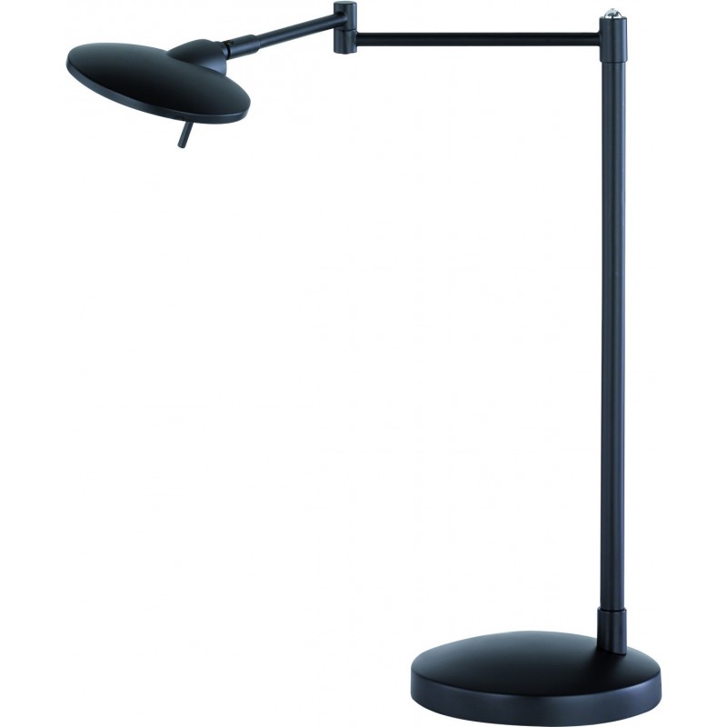 63,95 € Free Shipping | Desk lamp Trio Kazan 8W 3000K Warm light. 46×17 cm. Integrated LED. Directional light. Touch function Living room and bedroom. Modern Style. Metal casting. Black Color