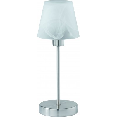 Lampada da tavolo Trio Luis Ø 12 cm. Funzione touch Soggiorno e camera da letto. Stile moderno. Metallo. Colore nichel opaco