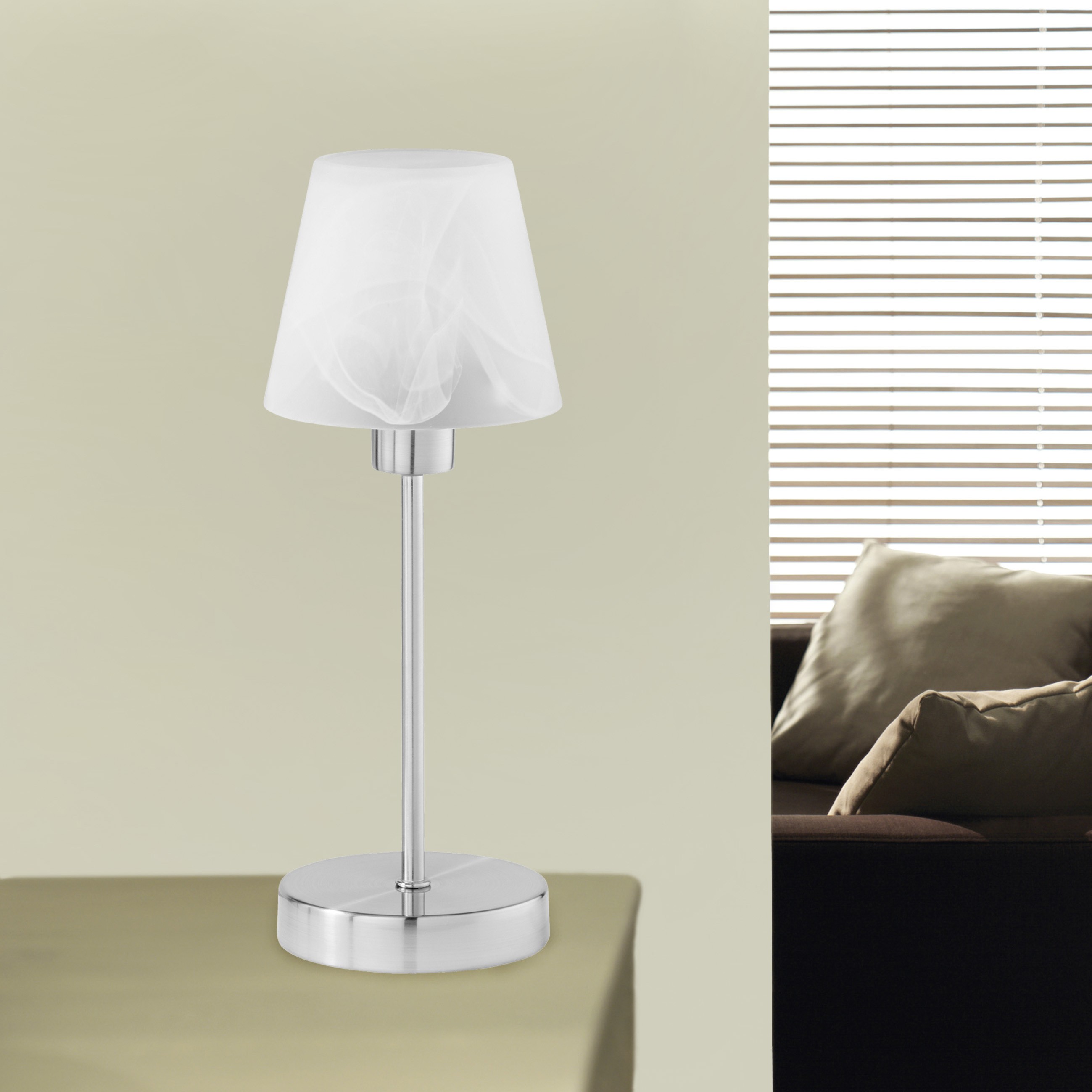 24,95 € Envoi gratuit | Lampe de table Trio Luis Ø 12 cm. Fonction tactile Métal. Couleur nickel mat