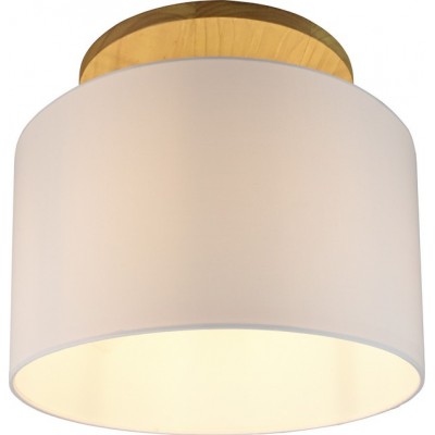 Ceiling lamp Trio Korba Cylindrical Shape Ø 40 cm. Living room and bedroom. Modern Style. Wood. Natural Color