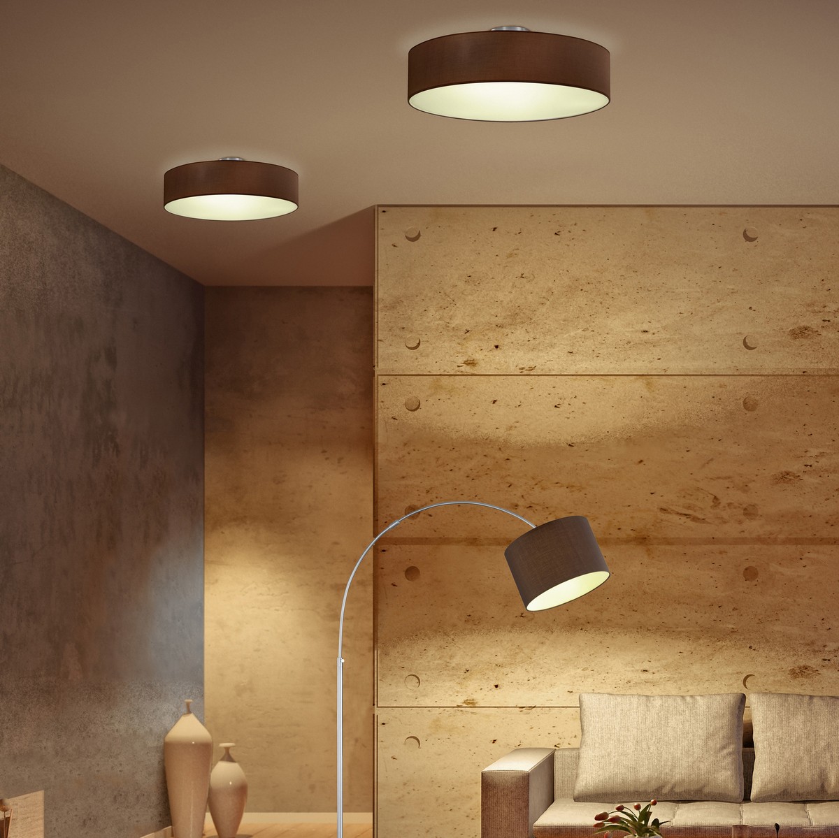 46,95 € Spedizione Gratuita | Lampada da soffitto Trio Hotel Ø 50 cm. Metallo. Colore nichel opaco