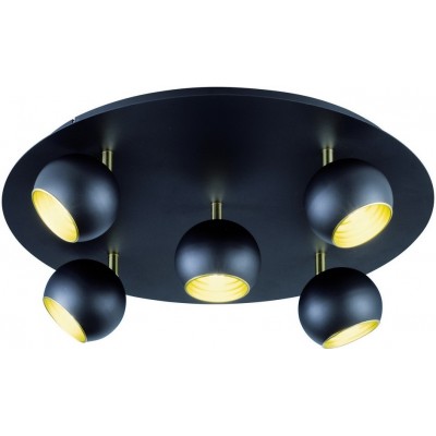 室内射灯 Trio Dakota 圆形的 形状 Ø 50 cm. 客厅 和 卧室. 现代的 风格. 金属. 黑色的 颜色