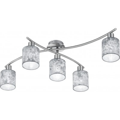84,95 € Free Shipping | Chandelier Trio Garda Cylindrical Shape 75×44 cm. Directional light Living room and bedroom. Modern Style. Metal casting. Matt nickel Color
