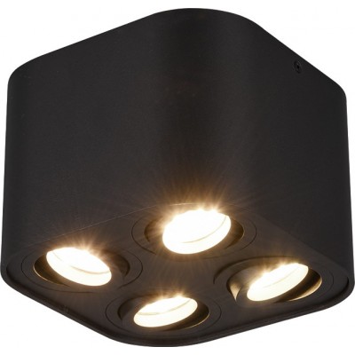 Innenscheinwerfer Trio Cookie 18×18 cm. Gerichtetes Licht Metall. Schwarz Farbe