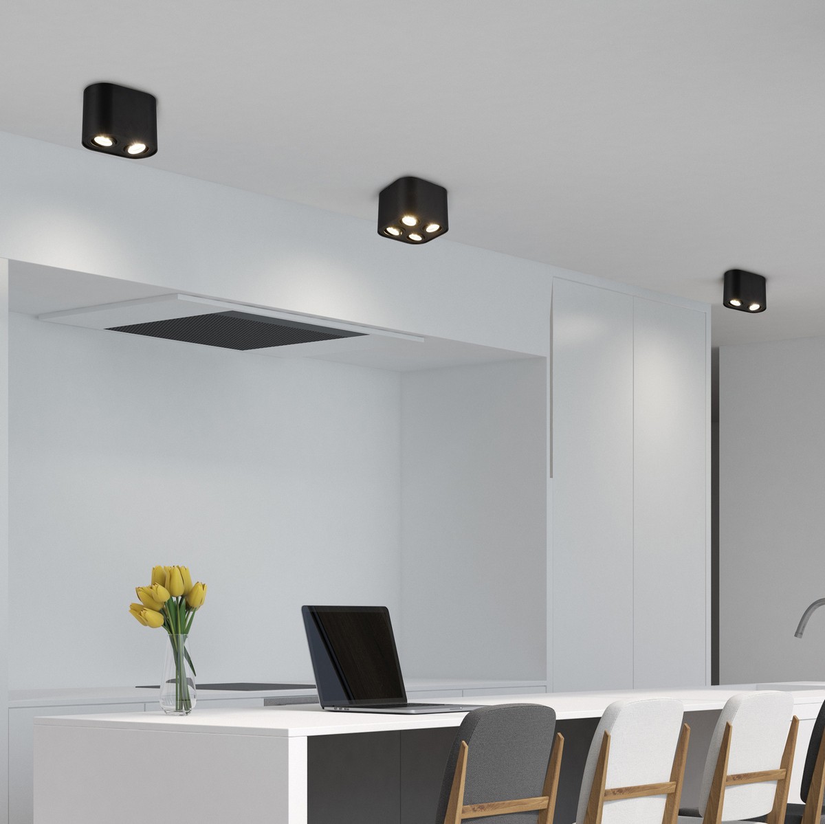 108,95 € Envoi gratuit | Projecteur d'intérieur Trio Cookie 18×18 cm. Lumière directionnelle Métal. Couleur noir