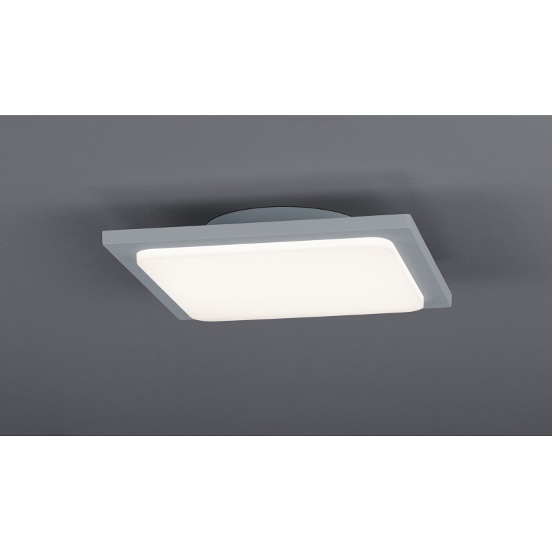 82,95 € Free Shipping | Outdoor lamp Trio Trave 18W 3000K Warm light. 25×25 cm. Ceiling lamp and wall light. Integrated LED. Ceiling and wall mounting Terrace and garden. Modern Style. Aluminum. Gray Color