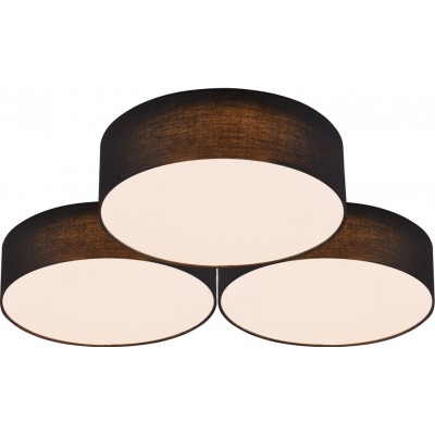 吸顶灯 Trio Lugano 38W 3000K 暖光. 圆形的 形状 Ø 64 cm. 集成LED 客厅 和 卧室. 现代的 风格. 金属. 黑色的 颜色