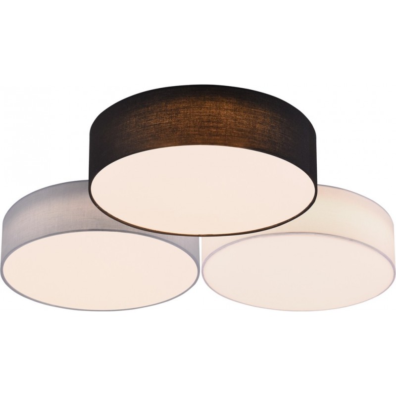 181,95 € Free Shipping | Ceiling lamp Trio Lugano 38W 3000K Warm light. Round Shape Ø 64 cm. Integrated LED Living room and bedroom. Modern Style. Metal casting. White Color