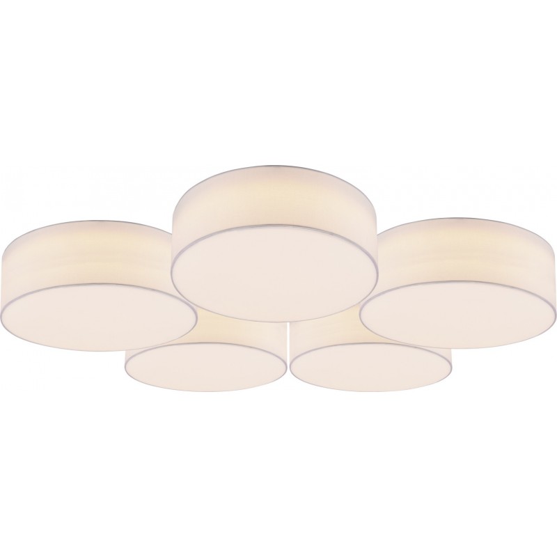 303,95 € Free Shipping | Ceiling lamp Trio Lugano 60W 3000K Warm light. Round Shape 87×69 cm. Integrated LED Living room and bedroom. Modern Style. Metal casting. White Color