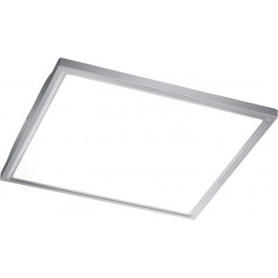 Indoor ceiling light Trio Future 18W 3500K Neutral light. Square Shape 40×40 cm. Integrated LED Kitchen, bathroom and office. Modern Style. Steel. Matt nickel Color
