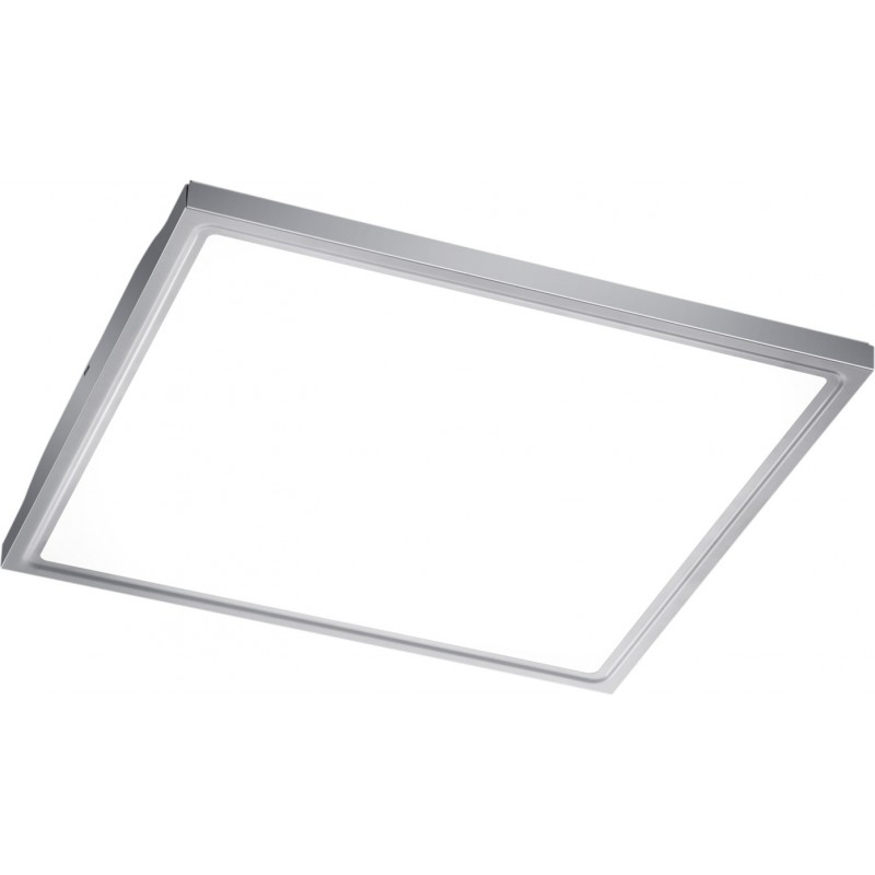 93,95 € Free Shipping | Indoor ceiling light Trio Future 18W 3500K Neutral light. Square Shape 40×40 cm. Integrated LED Kitchen, bathroom and office. Modern Style. Steel. Matt nickel Color