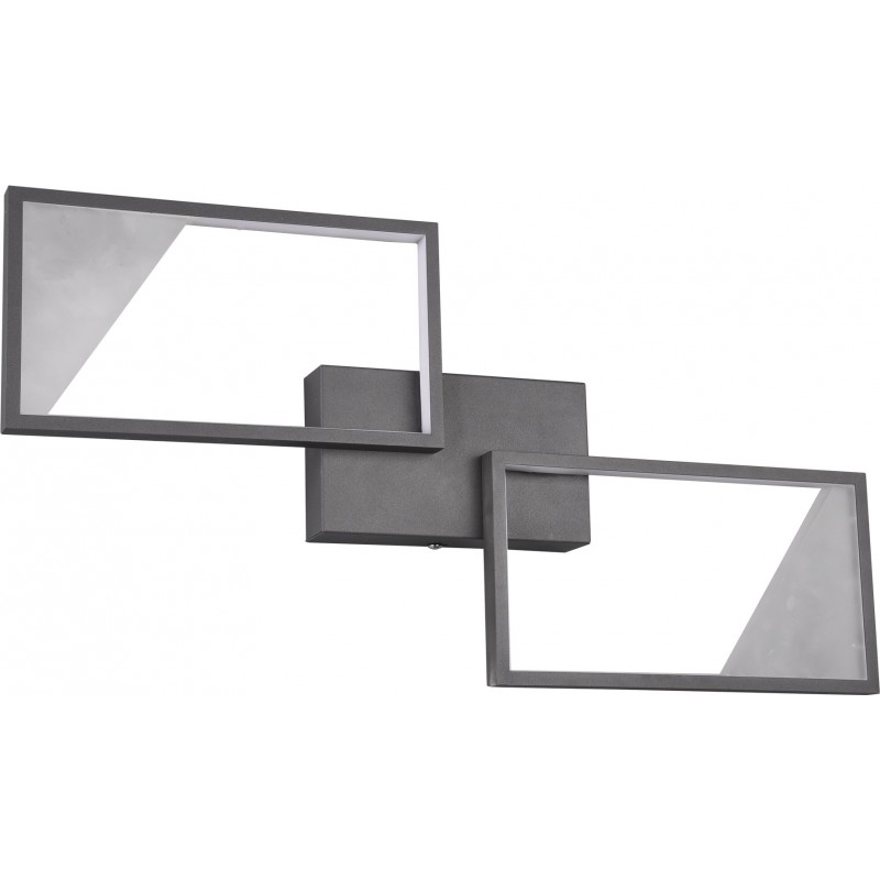 66,95 € Free Shipping | Indoor ceiling light Trio Cafu 14W 3000K Warm light. 53×28 cm. Integrated LED. Ceiling and wall mounting Living room and bedroom. Modern Style. Metal casting. Anthracite Color