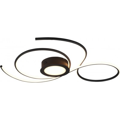 209,95 € Envio grátis | Lâmpada pendurada Trio Jive 48W 80×73 cm. LED RGBW multicolorido regulável. Controle remoto Sala de estar e quarto. Estilo moderno. Fundição de metais. Cor preto