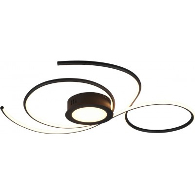 Deckenlampe Trio Jive 48W 80×73 cm. Dimmbare mehrfarbige RGBW-LED. Fernbedienung Wohnzimmer und schlafzimmer. Modern Stil. Metall. Schwarz Farbe