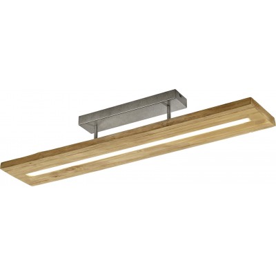 196,95 € Free Shipping | Ceiling lamp Trio Brad 27W 3000K Warm light. 100×20 cm. Integrated LED Wood. Brown Color