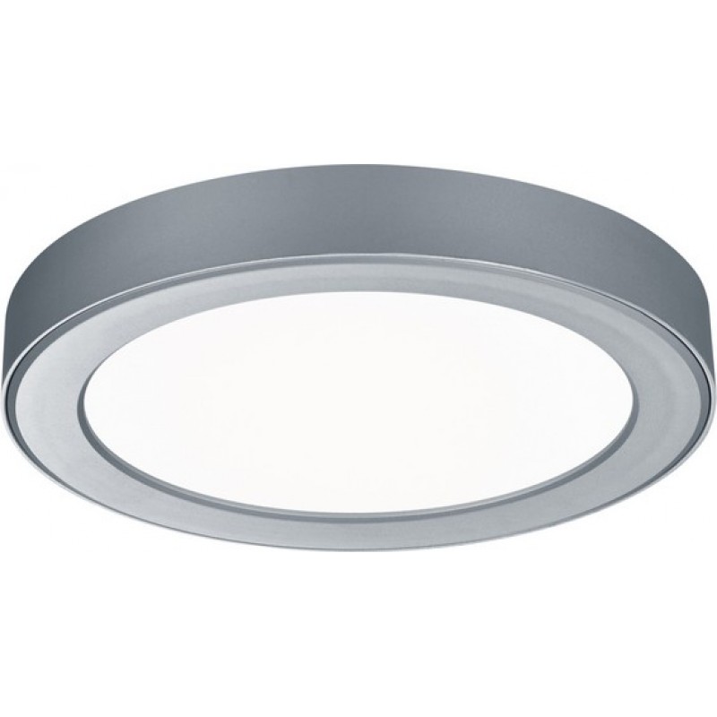 13,95 € Free Shipping | Indoor ceiling light Trio Juno 18W 3000K Warm light. Round Shape Ø 22 cm. Integrated LED Living room and bedroom. Modern Style. Plastic and Polycarbonate. Gray Color