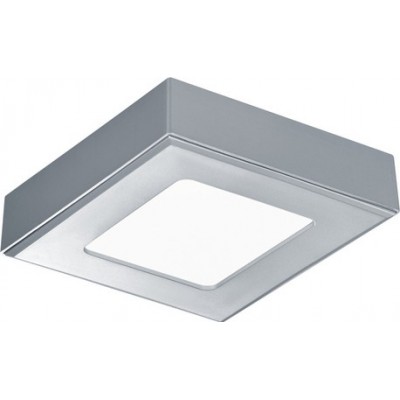 Indoor ceiling light Trio Rhea 6W 3000K Warm light. Square Shape 12×12 cm. Integrated LED Living room and bedroom. Modern Style. Plastic and Polycarbonate. Gray Color