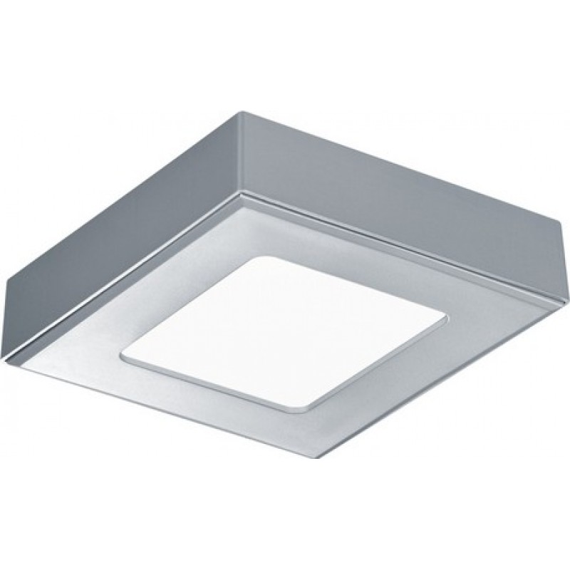 7,95 € Free Shipping | Indoor ceiling light Trio Rhea 6W 3000K Warm light. Square Shape 12×12 cm. Integrated LED Living room and bedroom. Modern Style. Plastic and Polycarbonate. Gray Color