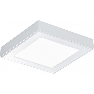 Indoor ceiling light Trio Rhea 12W 3000K Warm light. Square Shape 17×17 cm. Integrated LED Living room and bedroom. Modern Style. Plastic and Polycarbonate. White Color