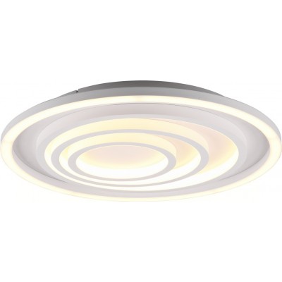 Indoor ceiling light Trio Kagawa 40W Round Shape Ø 50 cm. Dimmable multicolor RGBW LED. Remote control Living room and bedroom. Modern Style. Metal casting. White Color