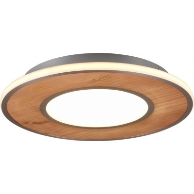 Indoor ceiling light Trio Deacon 37W 3000K Warm light. Round Shape Ø 50 cm. Integrated LED Living room and bedroom. Modern Style. Wood. Natural Color