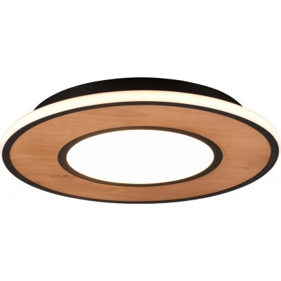 227,95 € Free Shipping | Indoor ceiling light Trio Deacon 37W 3000K Warm light. Round Shape Ø 50 cm. Integrated LED Living room and bedroom. Modern Style. Wood. Natural Color