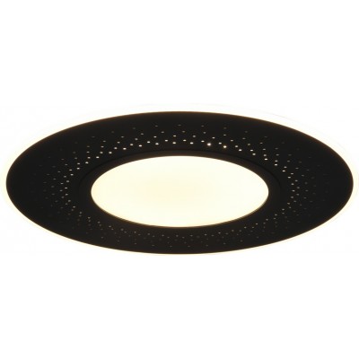 室内顶灯 Trio Verus 70W 圆形的 形状 71×6 cm. 可调光多色 RGBW LED。 遥控 客厅 和 卧室. 现代的 风格. 金属. 黑色的 颜色