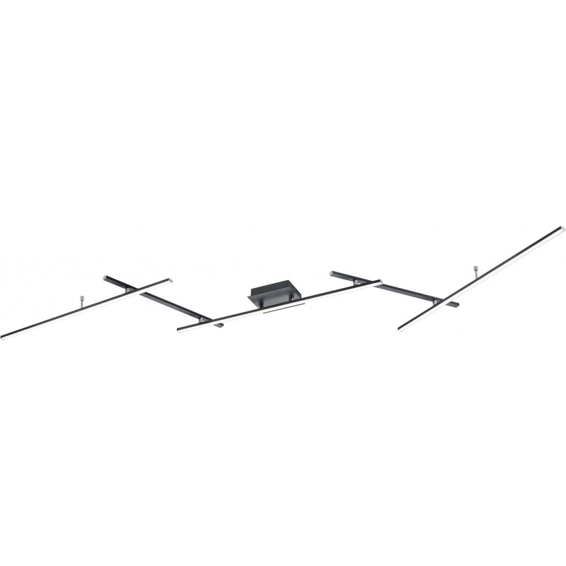 203,95 € Kostenloser Versand | Deckenlampe Trio Arvin 22W 245×50 cm. Dimmbare mehrfarbige RGBW-LED. Gerichtetes Licht. Fernbedienung. Decken und Wandmontage Wohnzimmer und schlafzimmer. Modern Stil. Metall. Schwarz Farbe