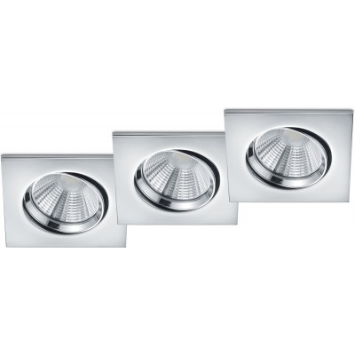 Recessed lighting Trio Pamir 5.5W 3000K Warm light. 9×9 cm. Dimmable LED. Directional light Living room and bedroom. Modern Style. Metal casting. Plated chrome Color