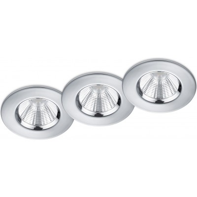 53,95 € Free Shipping | Recessed lighting Trio Zagros 5.5W 3000K Warm light. Ø 8 cm. Integrated LED Living room and bedroom. Modern Style. Metal casting. Plated chrome Color