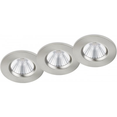 53,95 € Free Shipping | Recessed lighting Trio Zagros 5.5W 3000K Warm light. Ø 8 cm. Integrated LED Living room and bedroom. Modern Style. Metal casting. Matt nickel Color
