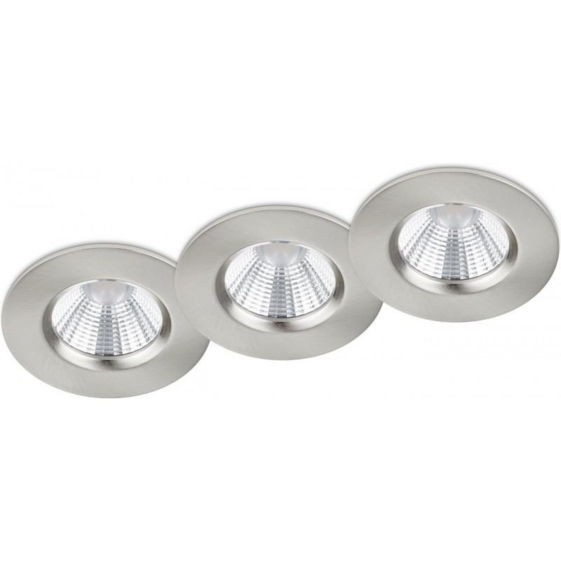 49,95 € Free Shipping | Recessed lighting Trio Zagros 5.5W 3000K Warm light. Ø 8 cm. Integrated LED Living room and bedroom. Modern Style. Metal casting. Matt nickel Color
