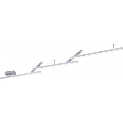 シーリングランプ Trio Melby 23W 細長い 形状 242×12 cm. 調光可能なマルチカラーRGBWLED。 リモコン。 WiZ互換 リビングルーム そして ベッドルーム. モダン スタイル. 金属. マットニッケル カラー