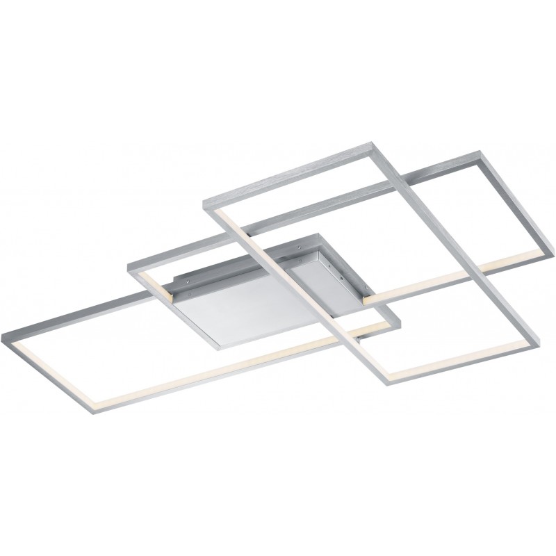 412,95 € Free Shipping | Indoor ceiling light Trio Thiago 40W 114×75 cm. Dimmable multicolor RGBW LED. Remote control. WiZ compatible. Ceiling and wall mounting Living room and bedroom. Modern Style. Metal casting. Matt nickel Color