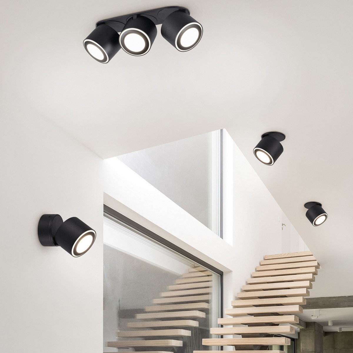 53,95 € Kostenloser Versand | Innenscheinwerfer Trio Taurus 3.5W 3000K Warmes Licht. Ø 8 cm. Integrierte LED Metall. Schwarz Farbe