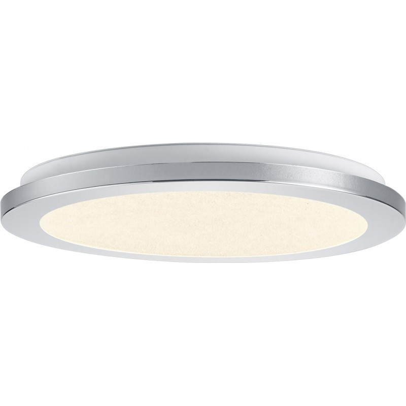39,95 € Free Shipping | Indoor ceiling light Trio Cesar 15W 3000K Warm light. Ø 26 cm. Replaceable LED. Ceiling and wall mounting Living room and bedroom. Modern Style. Plastic and polycarbonate. Plated chrome Color