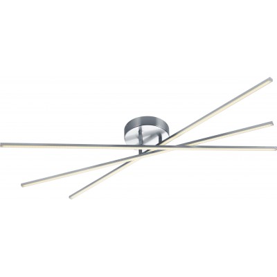 Deckenlampe Trio Tiriac 8.5W 3000K Warmes Licht. 100×100 cm. Integrierte LED Wohnzimmer und schlafzimmer. Modern Stil. Metall. Matt nickel Farbe