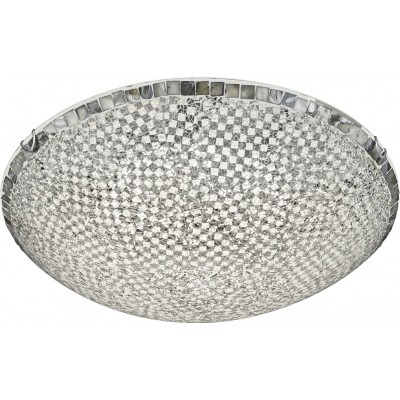 Plafón de interior Trio Mosaique 30W 3000K Luz cálida. Ø 50 cm. LED integrado Salón y dormitorio. Estilo moderno. Vidrio. Color plata