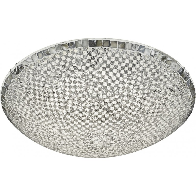 66,95 € Free Shipping | Indoor ceiling light Trio Mosaique 30W 3000K Warm light. Ø 50 cm. Integrated LED Living room and bedroom. Modern Style. Glass. Silver Color