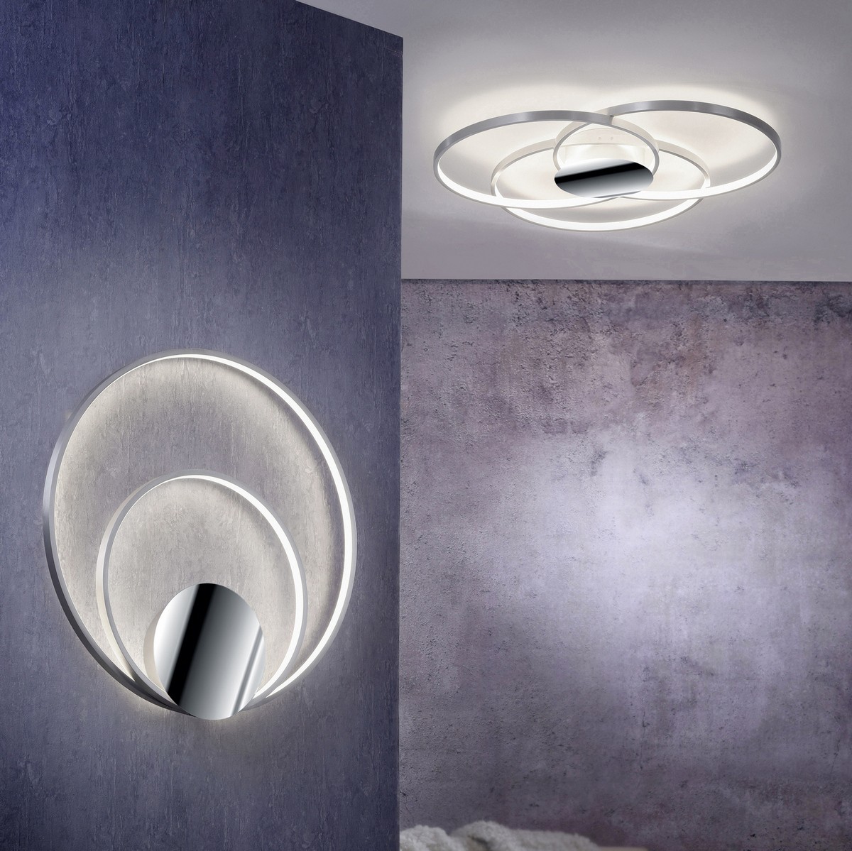 86,95 € Spedizione Gratuita | Lampada da soffitto Trio Sedona 30W 3000K Luce calda. 61×60 cm. LED integrato Alluminio. Colore alluminio