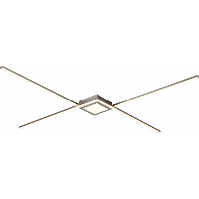 165,95 € Free Shipping | Indoor ceiling light Trio Oxford 27W 3000K Warm light. 102×78 cm. Integrated LED. Ceiling and wall mounting Living room and bedroom. Modern Style. Metal casting. Matt nickel Color