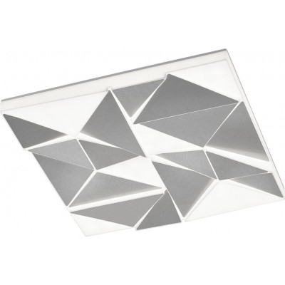 Lámpara de techo Trio Trinity 45W 60×60 cm. LED RGBW multicolor regulable. Mando a distancia. Montaje en techo y pared Salón y dormitorio. Estilo moderno. Plástico y Policarbonato. Color aluminio