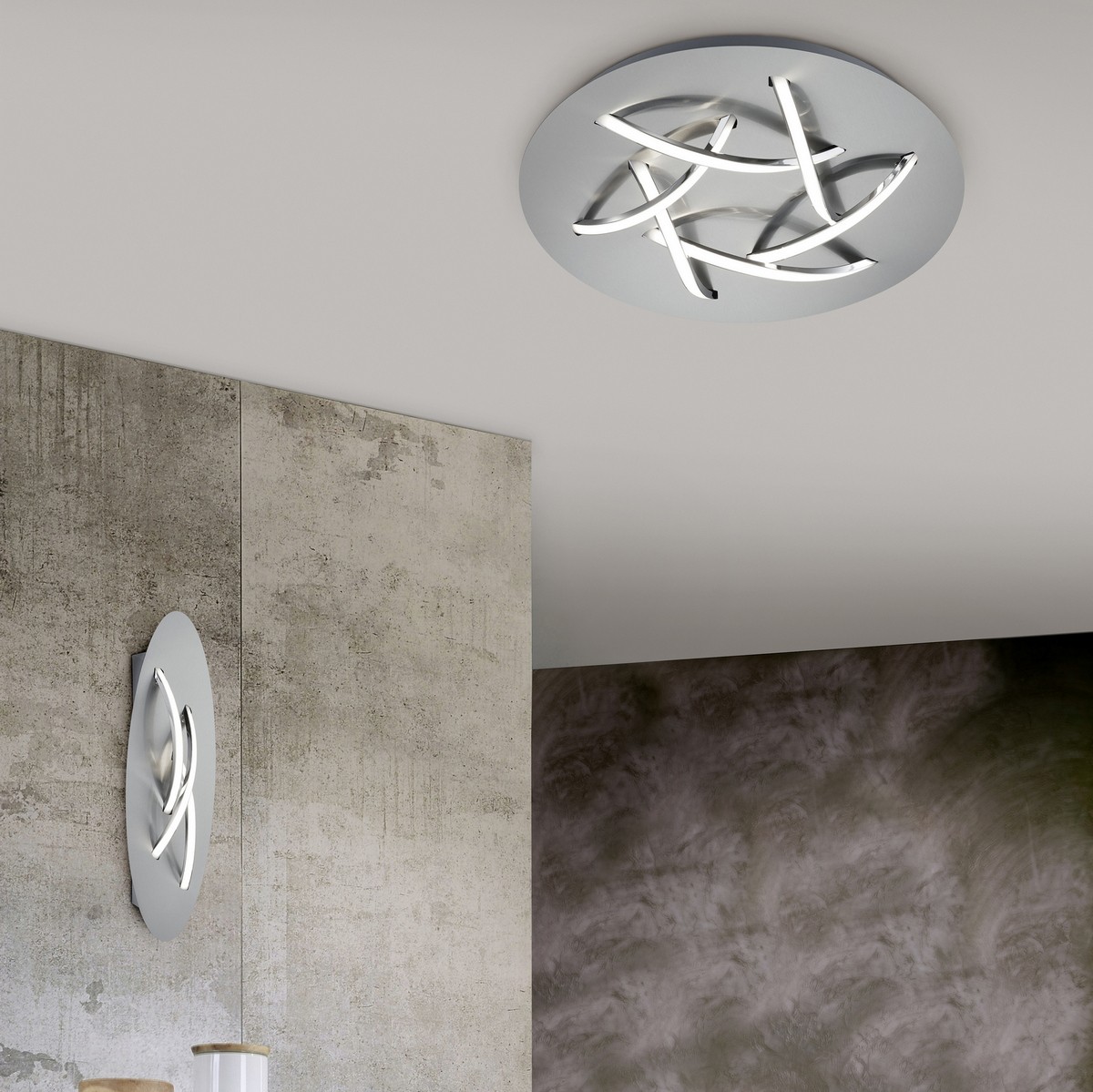 55,95 € Spedizione Gratuita | Lampada da soffitto Trio Dolphin 3.7W 3000K Luce calda. 55×18 cm. LED integrato. Montaggio a soffitto e parete Metallo. Colore nichel opaco